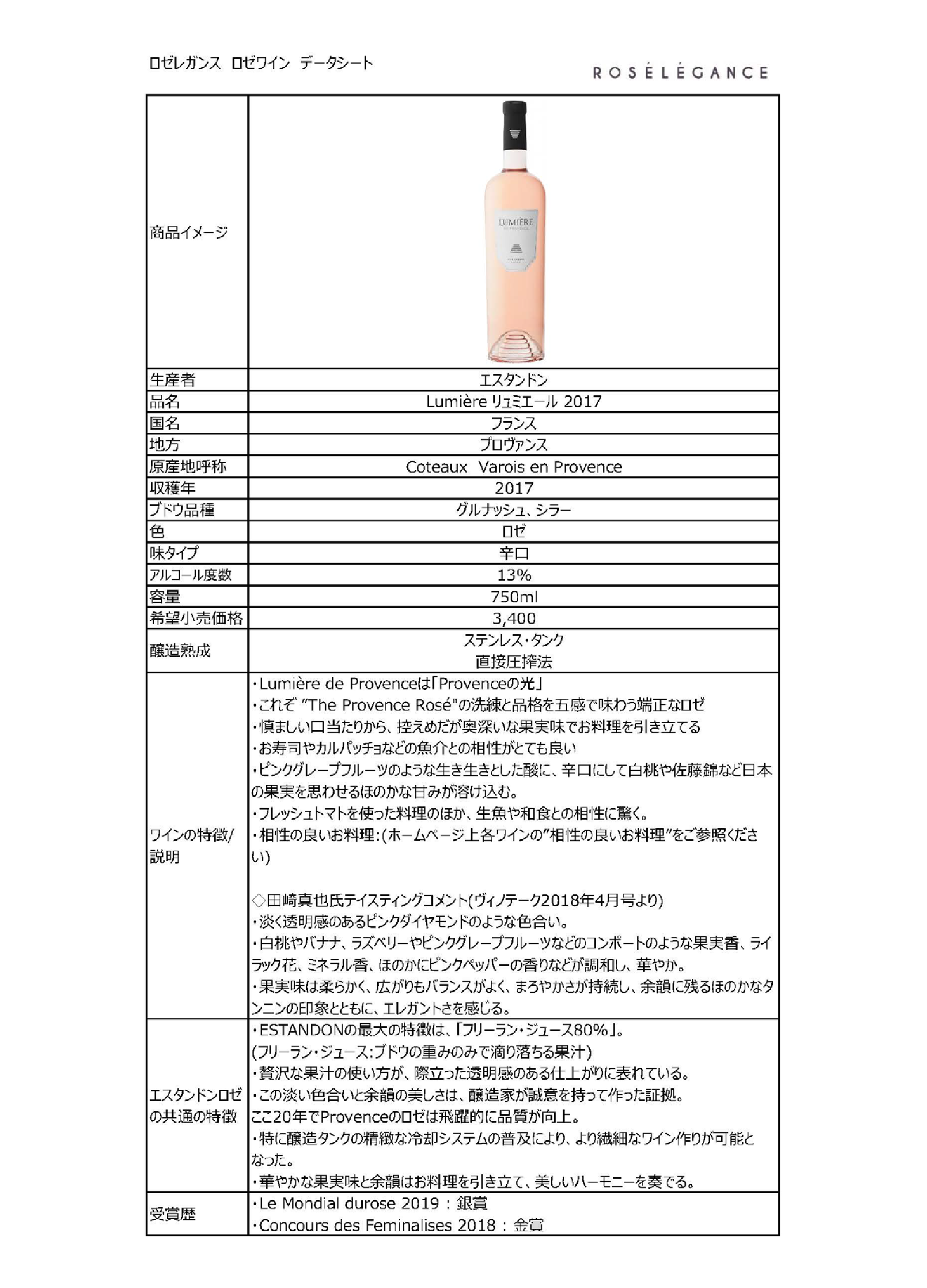 リュミエール 2021 | ロゼレガンス・オンラインショップ